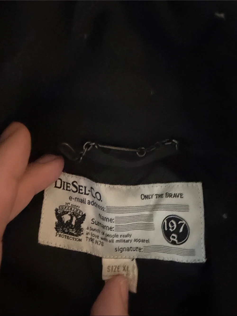 Diesel Black Double-Breasted Pea Coat